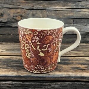 Starbucks 2009 Anniversary Blend Siren Mermaid Coffee Mug 12 oz Cup Copper Brown